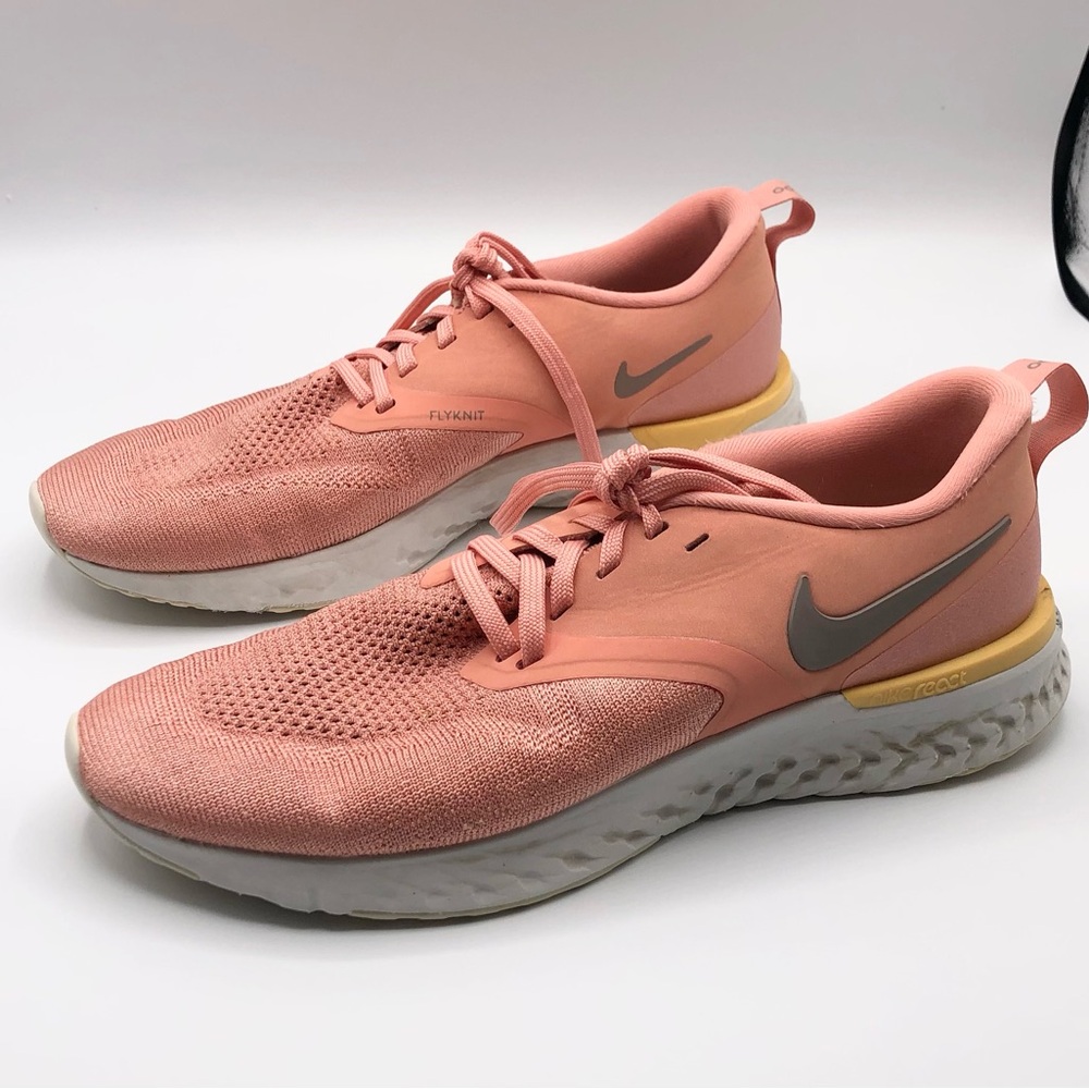 Nike Pink Salmon Odyssey React FlyKnit Running Athletic Sneaker Women’s Size 9